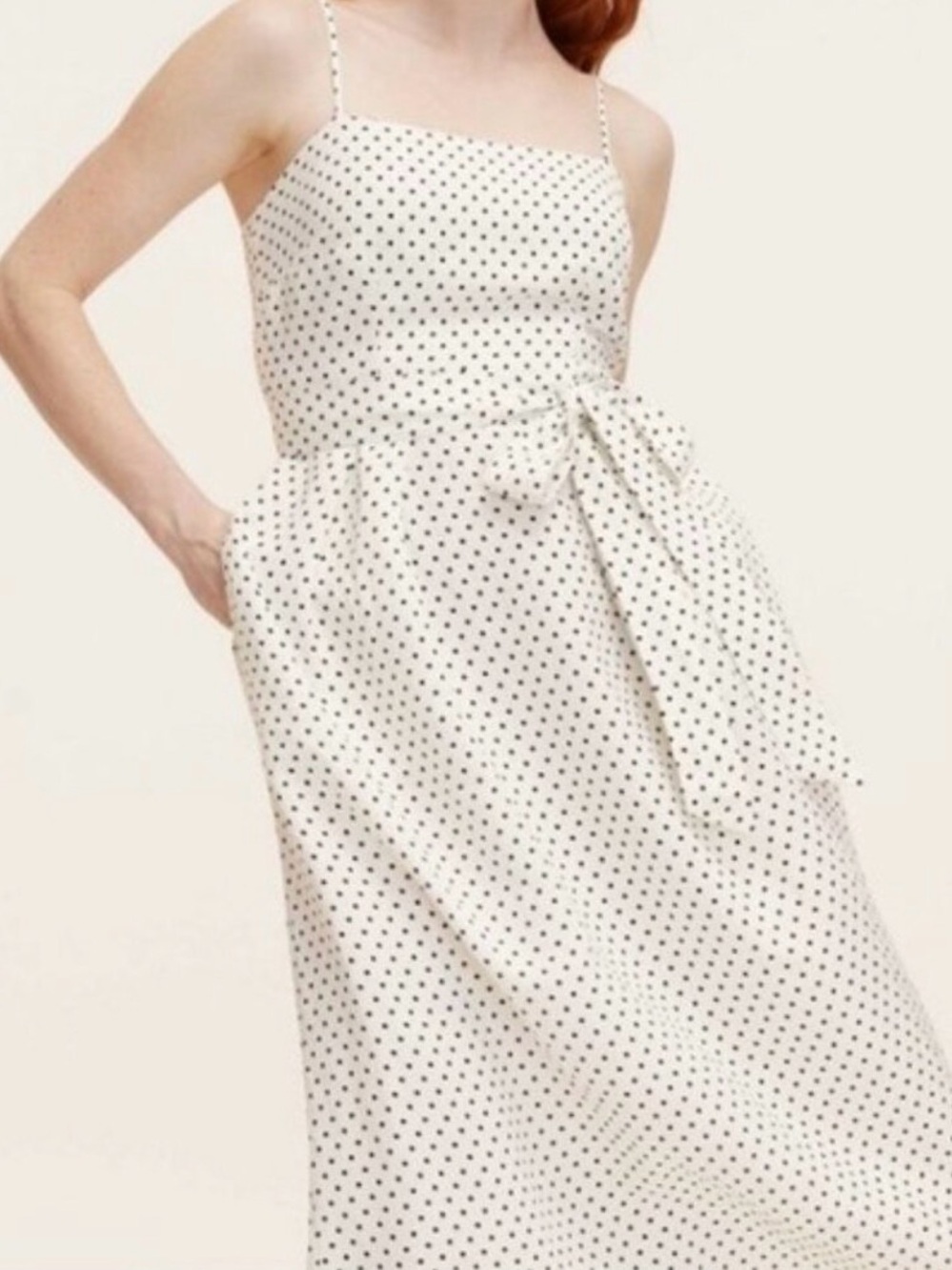 kate spade Belted White Midi Dress with Black Polka Dots, SZ. XL, NWT
